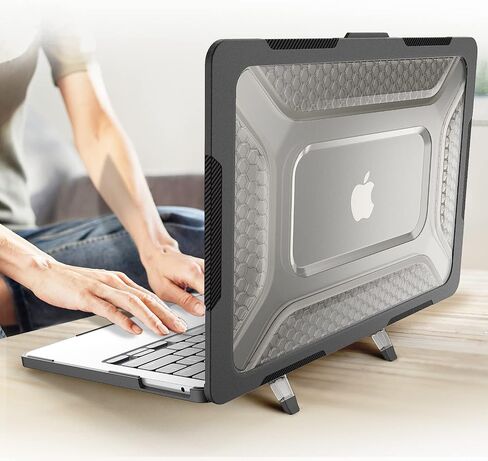 Mektron for M3 /M2 MacBook Air 13.6 inch Case 2024/2022 (A2681/ A3113), Heavy Duty Hard Shell Cases with Fold Kickstand, Protective Case with Keyboard Cover for 13.6" MacBook Air, Grey in Saudi Arabia