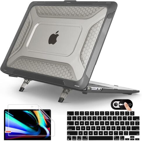 Mektron for M3 /M2 MacBook Air 13.6 inch Case 2024/2022 (A2681/ A3113), Heavy Duty Hard Shell Cases with Fold Kickstand, Protective Case with Keyboard Cover for 13.6" MacBook Air, Grey in Saudi Arabia