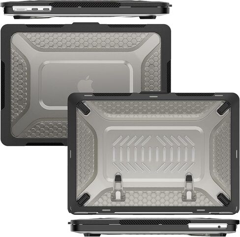 Mektron for M3 /M2 MacBook Air 13.6 inch Case 2024/2022 (A2681/ A3113), Heavy Duty Hard Shell Cases with Fold Kickstand, Protective Case with Keyboard Cover for 13.6" MacBook Air, Grey in Saudi Arabia