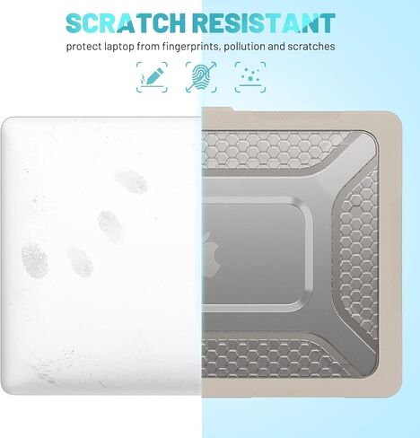 حافظة Mektron لجهاز M3 /M2 MacBook Air مقاس 13.6 بوصة 2024/2022 (A2681/ A3113)، حافظات صلبة شديدة التحمل مع مسند قابل للطي، حافظة واقية مع غطاء لوحة مفاتيح لجهاز MacBook Air مقاس 13.6 بوصة، رمادي in Kuwait