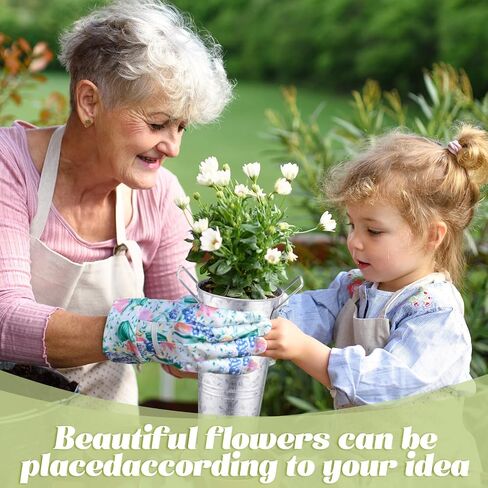 Chumia 8 Pcs Wedding Flower Buckets Bulk 12.6 Inch and 9 Inch, Galvanized Tall Metal French Vase for Cut Flower with Handle Planter Rustic Vintage Decorative Centerpiece Farmhouse Florist Decor in Saudi Arabia