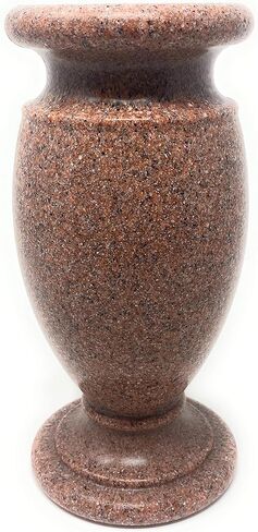 OPTIMUM Memorial Cemetery Flower Vase - Plastic (North American Pink Granite) with Metal Ground Spike, Grave Marker, Decorations for Gravesite, Headstone Flowers Holder, Garden Lawn & Yard in Saudi Arabia