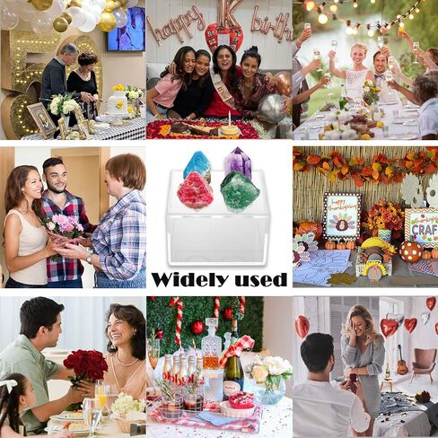 Round Acrylic Flower Vase (D:9.8" H:2.6"), Unique Vases for Flower Circular Leak-Proof Clear Low Vase | Cylinder Floral Centerpieces for Dining Table in Saudi Arabia
