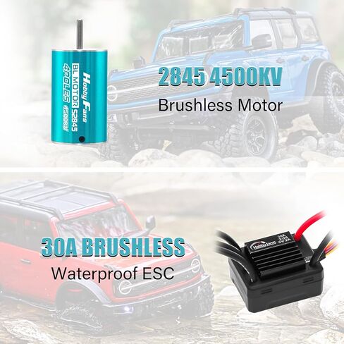 مراوح هواية 2845 4500KV محرك بدون فرشاة بدون مستشعر و30A مقاوم للماء بدون فرشاة ESC لشاحنة سيارة 1/14 1/16 1/18 RC in Kuwait