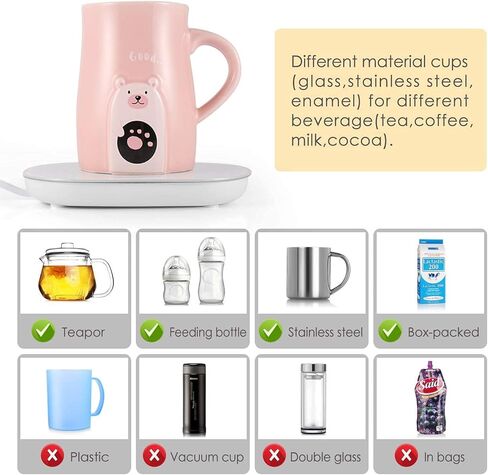 Candle Mug Warmer, Auto On/Off Gravity-Induction Coffee Cup Warmer with Constant Temperature 131℉/55℃, Coffee Mug Warmer Practical Portable Warmer for Milk, Tea, Coffee, Hot Chocolate and Beverage in Kuwait