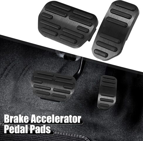 X AUTOHAUX الأحمر الفرامل القدم الدواسات وسادة عدة عدم الانزلاق لا الحفر سبائك الألومنيوم دواسة الوقود يغطي لتويوتا كورولا RAV4 2014-2018 in Saudi Arabia