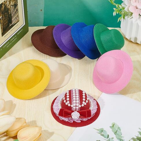 NBEADS Mini Top Hat, Tall Hat Fascinator Base Cocktail Tea Party Headwear in Saudi Arabia