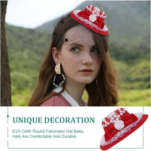 NBEADS Mini Top Hat, Tall Hat Fascinator Base Cocktail Tea Party Headwear in Saudi Arabia