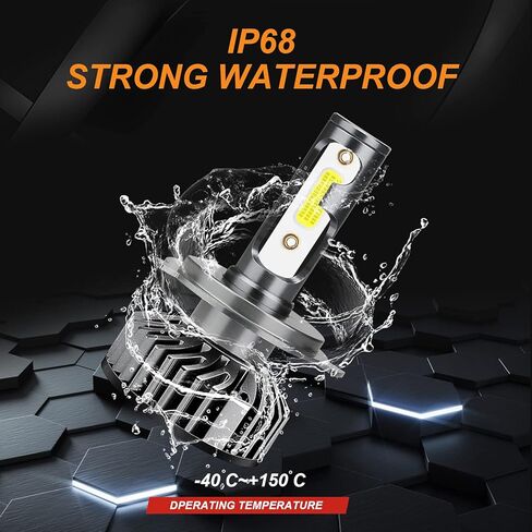 Fit for Nissan Versa (2007-2020) LED Bulbs 9003/H4 High/Low Beam, 300% Brightness, 6000K Cool White, IP68 Waterproof LED Headlamps in Kuwait