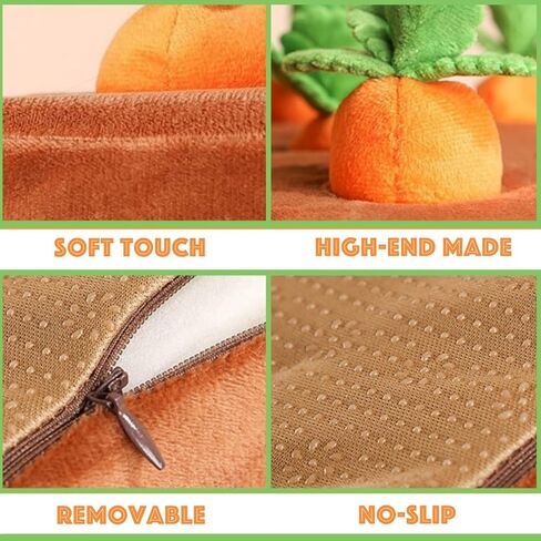 Dog Squeaky Enrichment Puzzle Toys, 13 * 13'' Interactive Snuffle Mat for Mental Stimulation & Puppy Brain, 12 Hide & Seek Carrot Farm Pet Toys for Small Medium Large Dogs in Saudi Arabia
