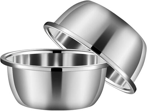 Large Dog Water Bowls, Stainless Steel Outdoor Dog Bowl for Large Dogs, Large Capacity Pet Feeder Bowls and Water Bowls - 2 Pack (30cm/11.8inch) in Kuwait
