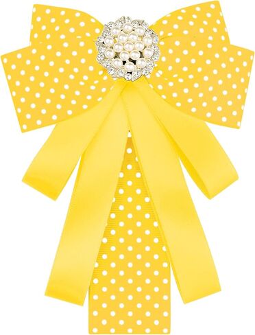 Polka Dots Bow Ties Ribbon Shirt Collar Decoration Brooch Pin in Kuwait