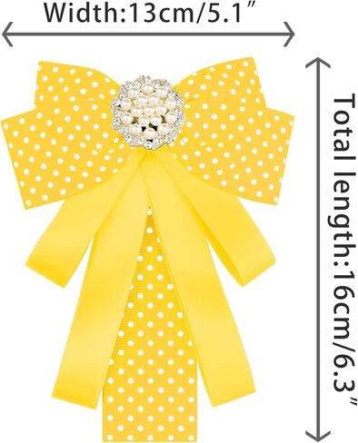 Polka Dots Bow Ties Ribbon Shirt Collar Decoration Brooch Pin in Kuwait