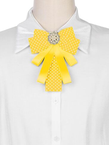 Polka Dots Bow Ties Ribbon Shirt Collar Decoration Brooch Pin in Kuwait