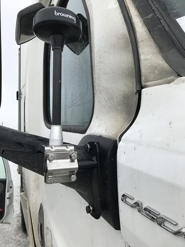 هوائي حامل مرآة فولاذي من Freightliner Cascadia Trucker لـ CB وXM وجانب السائق الأيسر Sirius، أسود in Kuwait