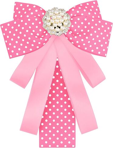 Polka Dots Bow Ties Ribbon Shirt Collar Decoration Brooch Pin in Kuwait