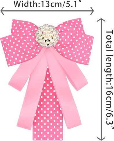 Polka Dots Bow Ties Ribbon Shirt Collar Decoration Brooch Pin in Kuwait