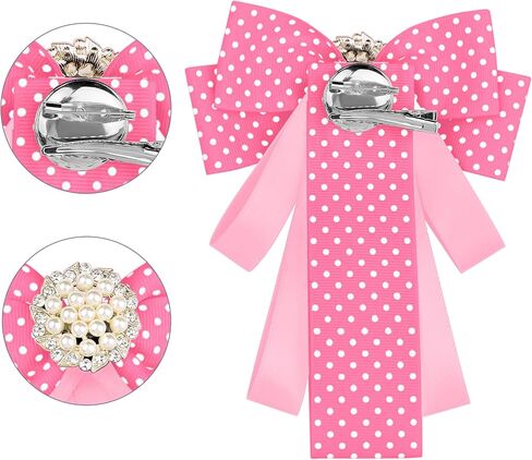 Polka Dots Bow Ties Ribbon Shirt Collar Decoration Brooch Pin in Kuwait
