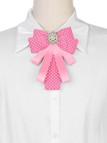 Polka Dots Bow Ties Ribbon Shirt Collar Decoration Brooch Pin in Kuwait