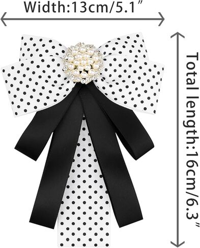 Polka Dots Bow Ties Ribbon Shirt Collar Decoration Brooch Pin in Kuwait