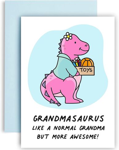 Huxters Dinosaur Birthday Card for Auntie Auntiesaurus – A5 Happy Birthday Card Auntie with Unique Illustration and Cute Auntie – 350GSM Paper – Aunt Card (Auntiesaurus) in Saudi Arabia