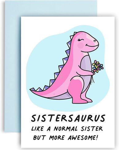 Huxters Dinosaur Birthday Card for Auntie Auntiesaurus – A5 Happy Birthday Card Auntie with Unique Illustration and Cute Auntie – 350GSM Paper – Aunt Card (Auntiesaurus) in Saudi Arabia