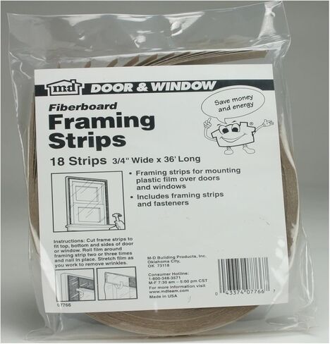 M-D Building Products 7766 شرائط تأطير اقتصادية للأظافر مقاس 3/4 بوصة × 36 بوصة، 18 قطعة in Kuwait