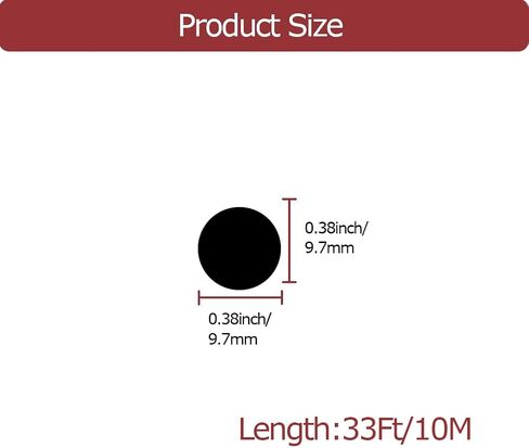 Rubber Tubing Seal EPDM Foam Air Hose 33Ft, Door and Window Weather Seal for Cars, Trucks, RVs, Boats, and Home Applications, 354" OD .197" ID, Black in Saudi Arabia