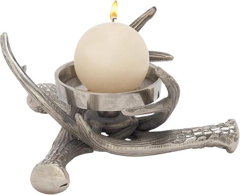 Deco 79 68891 Aluminum Antler Candle Holder, 8" x 4" in Saudi Arabia