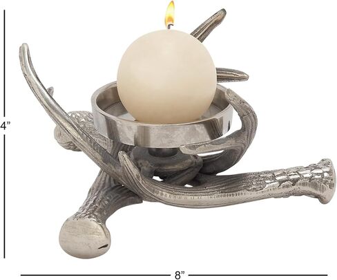 Deco 79 68891 Aluminum Antler Candle Holder, 8" x 4" in Saudi Arabia
