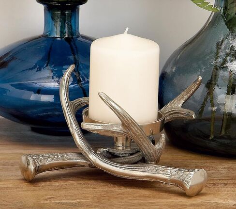 Deco 79 68891 Aluminum Antler Candle Holder, 8" x 4" in Saudi Arabia