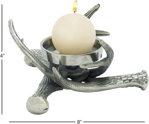Deco 79 68891 Aluminum Antler Candle Holder, 8" x 4" in Saudi Arabia