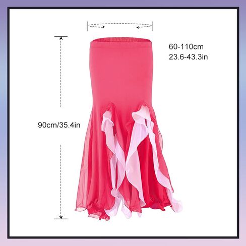 تنورة رقص شرقي نسائية تنانير طويلة الطبقات (وردي) in Kuwait