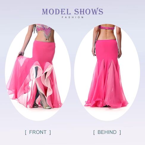 تنورة رقص شرقي نسائية تنانير طويلة الطبقات (وردي) in Kuwait