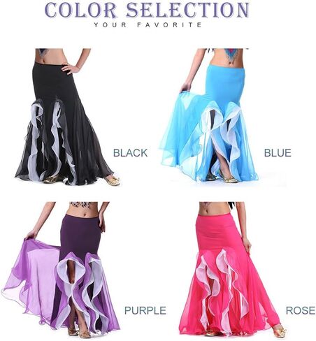 تنورة رقص شرقي نسائية تنانير طويلة الطبقات (وردي) in Kuwait