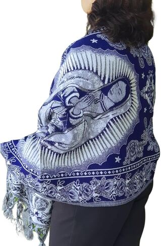 ريبوزو فيرجن غوادالوبي، شال نسائي، مريم العذراء المكسيكية المطرزة سيدة غوادالوبي، قماش بطانية سارابي، وشاح منسوج ملفوف بونشو غابان in Kuwait