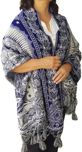 ريبوزو فيرجن غوادالوبي، شال نسائي، مريم العذراء المكسيكية المطرزة سيدة غوادالوبي، قماش بطانية سارابي، وشاح منسوج ملفوف بونشو غابان in Kuwait