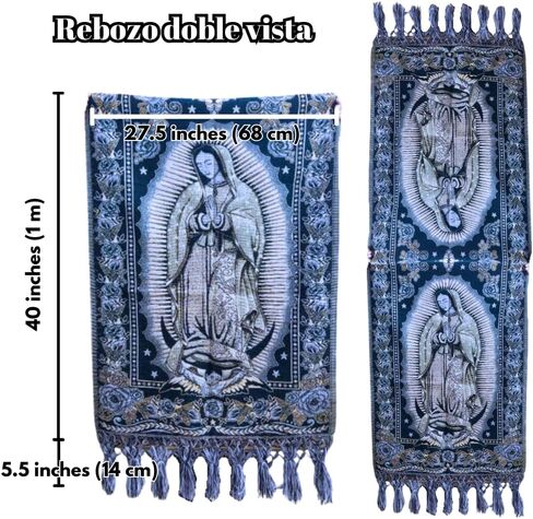 ريبوزو فيرجن غوادالوبي، شال نسائي، مريم العذراء المكسيكية المطرزة سيدة غوادالوبي، قماش بطانية سارابي، وشاح منسوج ملفوف بونشو غابان in Kuwait