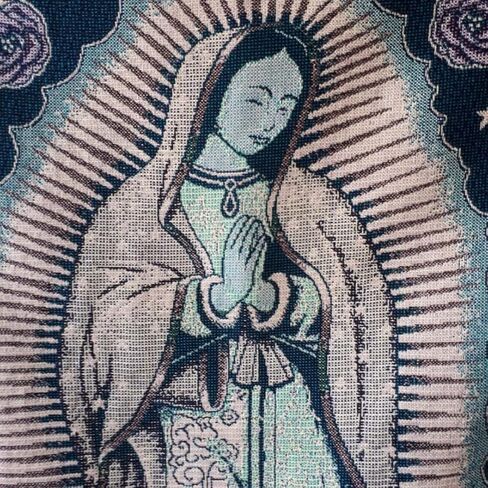 ريبوزو فيرجن غوادالوبي، شال نسائي، مريم العذراء المكسيكية المطرزة سيدة غوادالوبي، قماش بطانية سارابي، وشاح منسوج ملفوف بونشو غابان in Kuwait