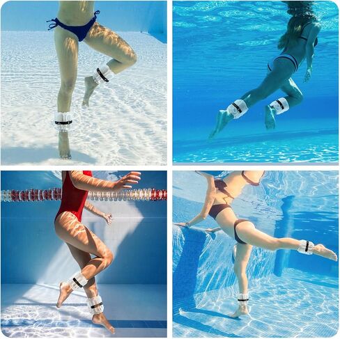 Inflatable Aquatic Cuffs Exercise Equipment: Sportneer Water Aerobics Float Ring with Adjustable Webbing Pool Exercise Workout Set Water Ankle Buoyancy Ring for Swimming Pool Fitness Training in Saudi Arabia