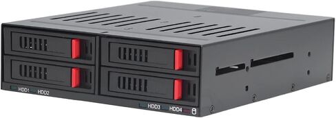 Gugxiom 4 Bay HDD Cage SATA Mobile Rack، 2.5in HDD Cage خارجي قرص صلب خارجي قابل للتبديل السريع، متوافق مع 9.5 مم 12.5 مم محركات الأقراص الصلبة السفلية السميكة SSDs in Kuwait