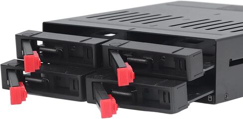 Gugxiom 4 Bay HDD Cage SATA Mobile Rack، 2.5in HDD Cage خارجي قرص صلب خارجي قابل للتبديل السريع، متوافق مع 9.5 مم 12.5 مم محركات الأقراص الصلبة السفلية السميكة SSDs in Kuwait