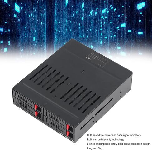 Gugxiom 4 Bay HDD Cage SATA Mobile Rack، 2.5in HDD Cage خارجي قرص صلب خارجي قابل للتبديل السريع، متوافق مع 9.5 مم 12.5 مم محركات الأقراص الصلبة السفلية السميكة SSDs in Kuwait