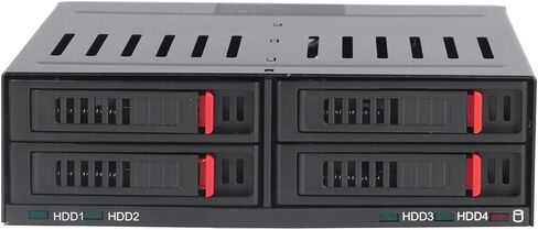 Gugxiom 4 Bay HDD Cage SATA Mobile Rack، 2.5in HDD Cage خارجي قرص صلب خارجي قابل للتبديل السريع، متوافق مع 9.5 مم 12.5 مم محركات الأقراص الصلبة السفلية السميكة SSDs in Kuwait