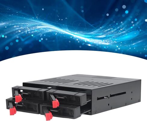 Gugxiom 4 Bay HDD Cage SATA Mobile Rack، 2.5in HDD Cage خارجي قرص صلب خارجي قابل للتبديل السريع، متوافق مع 9.5 مم 12.5 مم محركات الأقراص الصلبة السفلية السميكة SSDs in Kuwait
