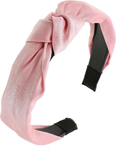 Motique Accessories Shimmer Girls Satin Turban Knotted Headband - Pink in Saudi Arabia