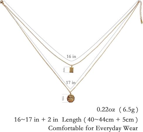 Women's Double Golden Pendant Necklace Titanium Steel Golden Rotundity Lettering Women's Necklace Simple Design, High-end, Women's Dainty Necklace (Gold) in Saudi Arabia