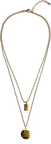 Women's Double Golden Pendant Necklace Titanium Steel Golden Rotundity Lettering Women's Necklace Simple Design, High-end, Women's Dainty Necklace (Gold) in Saudi Arabia
