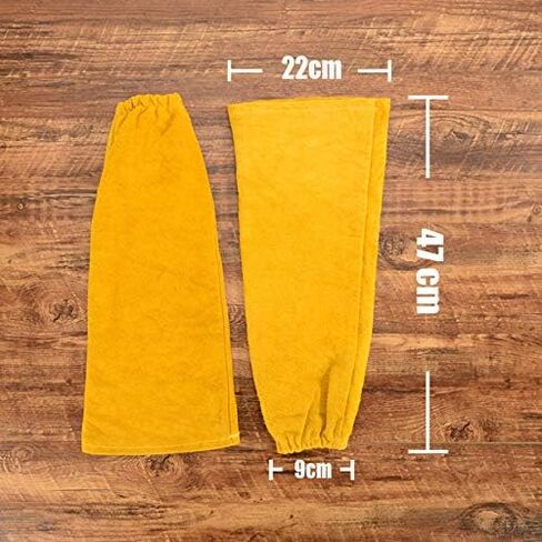 Leather Welding Work Sleeves for Men&Women - Heat&Flame Resistant Arm Protection with Kevlar Stitching and Cotton Lining (One Size Fit Most, Brown) in Saudi Arabia