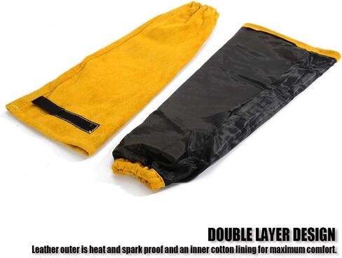 Leather Welding Work Sleeves for Men&Women - Heat&Flame Resistant Arm Protection with Kevlar Stitching and Cotton Lining (One Size Fit Most, Brown) in Saudi Arabia